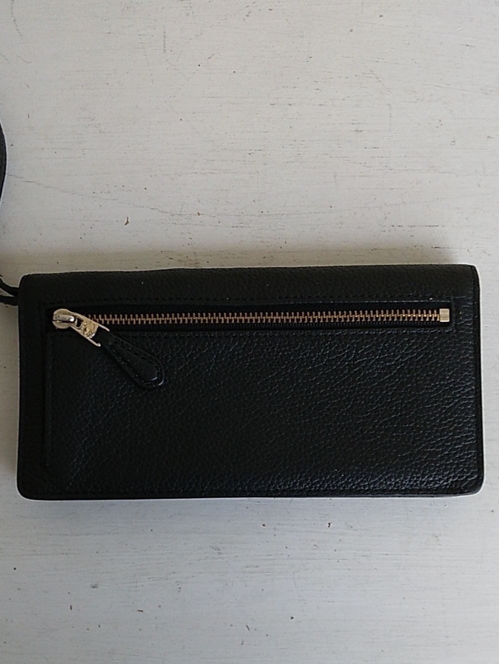 Coach Black Leather Wristlet Card Holder with Gold Logo - Picture 7 of 10